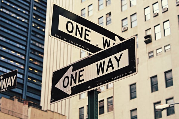 2 panneaux de circulation américain one way